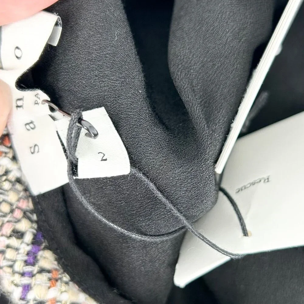 NWT Sandro Golden Tweed Ruffle Trim Skirt - Picture 9 of 12